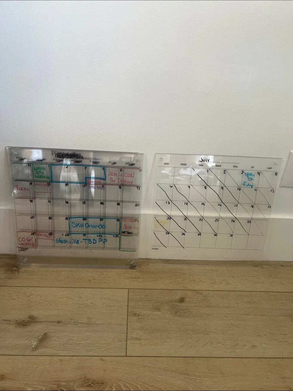 Clear Acrylic Dry Erase Monthly Calendar Board (Selling Individually)